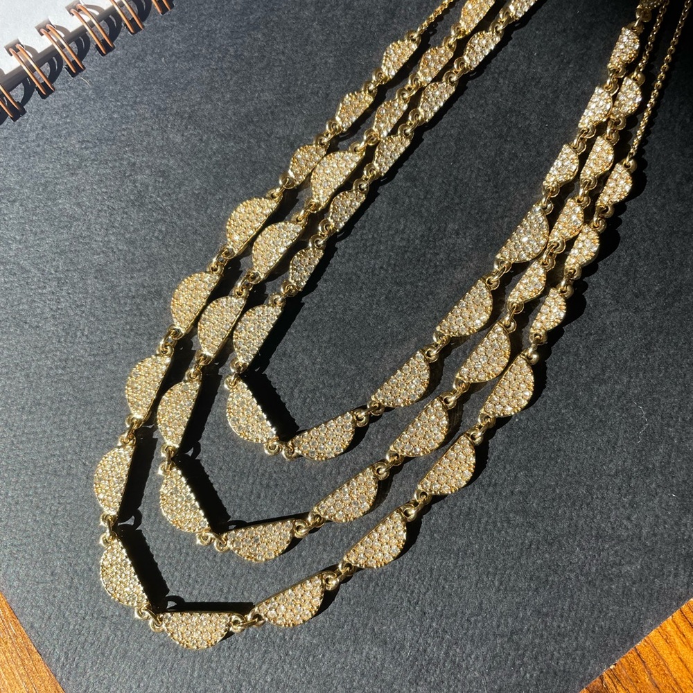 Kate Spade three tier gold scalloped necklace